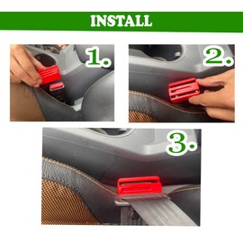 HowseHold Seat Belt Buckle Guard Cover 2 Pack & 4 Release Keys | Universal Fit, Prevents Kids & Disabled Passengers Unbuckling Seat Belts (2x Red Buckle Guards) Sea Belt Lock