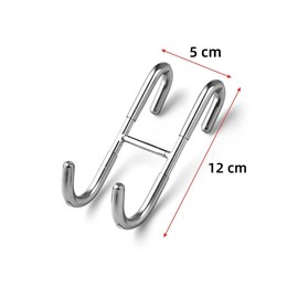 2PCS Shower Door Hooks for Framed Glass Door, Towel Hooks Over Wide Framed & Frameless Glass Door, Towels Hanger for Bathroom, Both End Can be Used, Double Side Towel Hooks