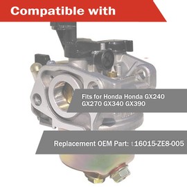 Carburetor Kit for Honda GX240 GX270 GX340 GX390 Needle Bowl Float Gasket Seal Pin，Gaskets Bolt Washer Compatible，Gaskets Bolt Washer Compatible