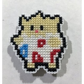 Ashley E Glidewell Pixel Art Cross Stitched Magnet fits Togepi