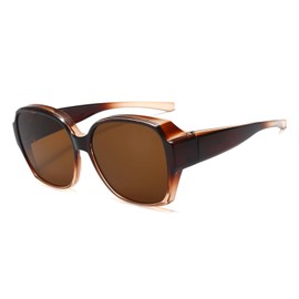 YAMEIZE Trendy Polarized Wear Over Sunglasses - For Men Women Vintage Anti Glare UV400 Protection Rectangle Wear Over Eyewear Driving