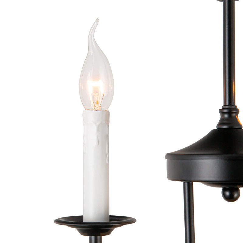 Psyverii 3 Lights Farmhouse Candle Style Chandelier, Rustic Ceiling Pendant