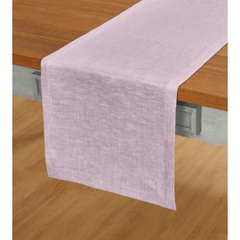 Solino Home Linen Table Runner 72 Inches Long - 100% Pure Linen Chambray Lavender Easter Table Runner 14 x 72 Inch for Dining, Wedding, Parties - Athena