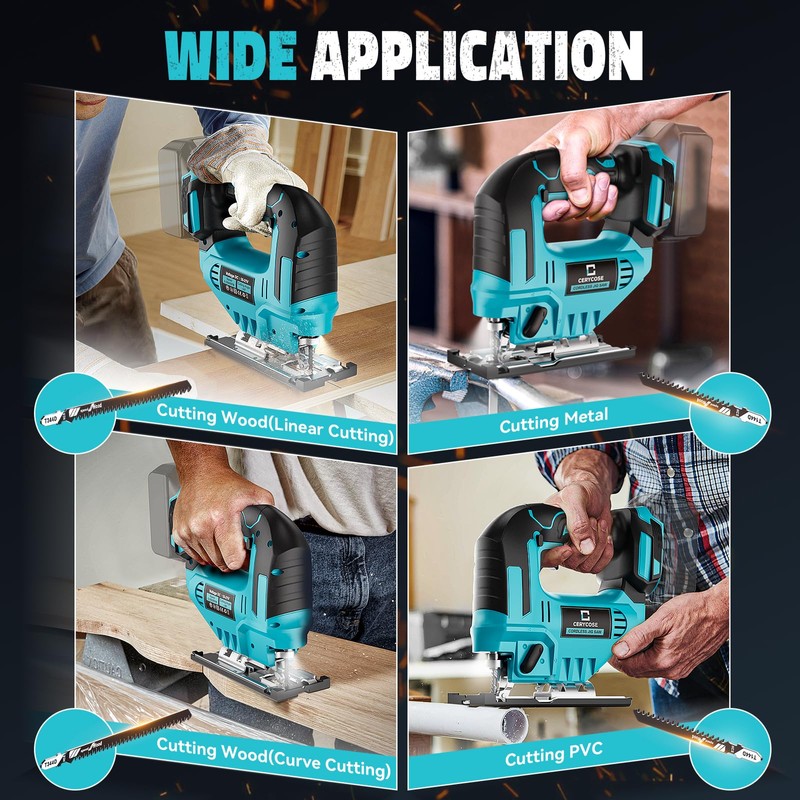 Cerycose Jigsaw Compatible With Makita 18V, Cordless jig saw tool