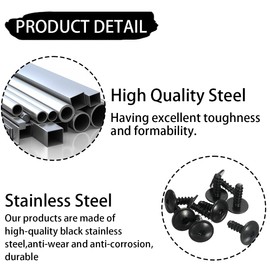 JNNJ Pack of 20 Self-Tapping Screws, Car Wing Screws, Body Screws, Mudguard Screws Under the Engine Cover, Threaded Machine Hex Screws