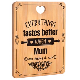 Apjielop Mum Birthday Gifts - Engraved Bamboo Cutting Board Gifts for Mum, Mum Gifts with Touching Sayings, Birthday Gifts for Mum, Christmas Thanksgiving Birthday Presents for Mum