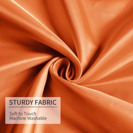 Gibelle Long Shower Curtain Liner 72 x 78 Inches, Orange Shower Curtain Liner, Washable Waterproof Fabric Bathroom Shower Curtain Set with Hooks