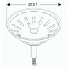 Universal Pop-up Screen Lörbchen Bar Strainer Basket Ø81 MM Hub,