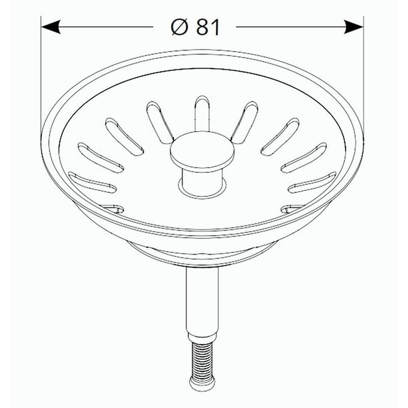 Universal Pop-up Screen Lörbchen Bar Strainer Basket Ø81 MM Hub,