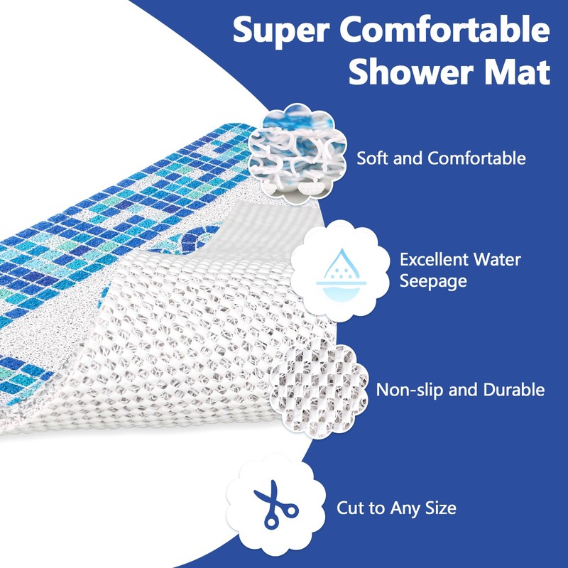 Non Slip Shower Mat Square: Anti Mould 60 x 60