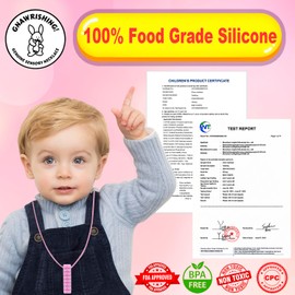 GNAWRISHING Chew Necklaces for Sensory Kids 5 Pcs Pink Sensory Chewy Toys for Autism Girls and Boys, ADHD Toddler, Adult