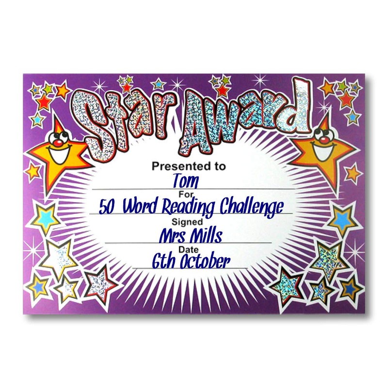SuperStickers Star Award Sparkling Certificate, DMC10014,20 x A5 certificates