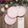 Tableclothsfactory 10 Pack | 8" Glossy Blush Rose Gold Round