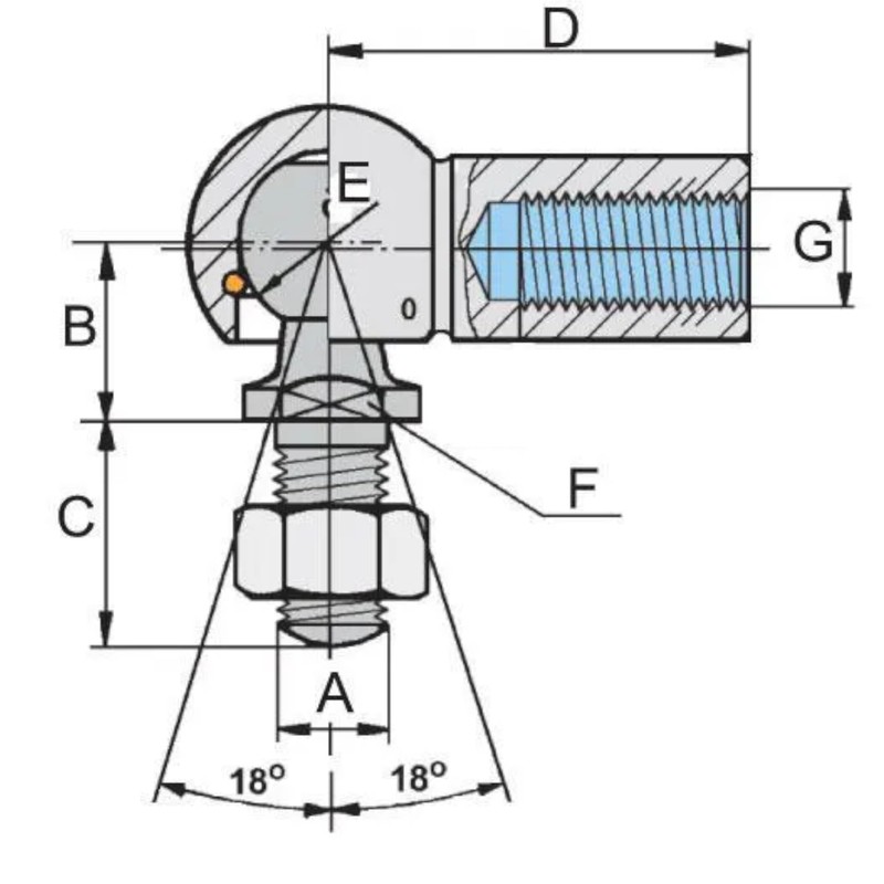 cyclingcolors Angle Joint Ball Joint Ball Diameter DIN 71802, Length