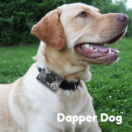 Dapper Dog Pet Tag Silencer and Air Tag Holder - Camouflage with Black Paw Print