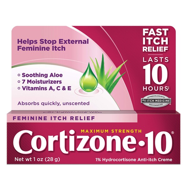 Cortizone 10 Maximum Strength Feminine Itch Relief 1 oz., 1% Hydrocortisone Anti-Itch Creme