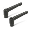 Ganter Normelemente Adjustable clamping lever with threaded bushing, GN 300-30-M3-SW,