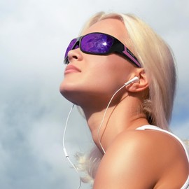 DEAFRAIN Polarized Sports Sunglasses for Men Women Driving Fishing Cycling Running Golf Purple Glasses Wrap Around Goggles UV400 Protection