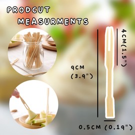 50 Mini Bamboo Cocktail Forks, Wooden Canape Sticks, Cocktail Picks for Parties, Cupcakes, Fruit Bamboo Paddle Skewers, Wooden Barbeque Sticks, Cocktail Picks 15cm 25cm 30cm (50 Cocktail Forks)