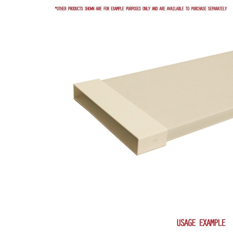 Kair Rectangular Straight Connector 234mm x 29mm Flat Pipe Joint