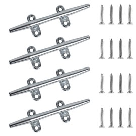 WTMORE - Tacos para barco de 6 pulgadas, base abierta de acero chapado en cromo, tacos de muelle de barco con tornillos, tacos de cuerda, ideal para muelles de barco, cubiertas, muelles para atar