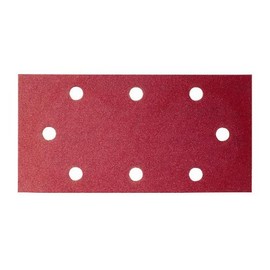 Bosch 2609256153 93 x 230mm Sanding Sheet for Orbital Sander with 8 Holes/Clamped/Grit-80 (10 Pieces) - Wood/Metal