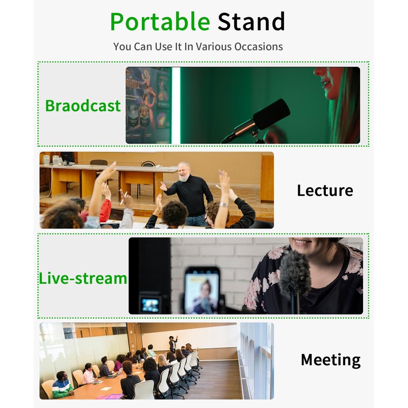 Singzhu Premium Heavy-Duty Mic Stand with Adjustable Height and Metal
