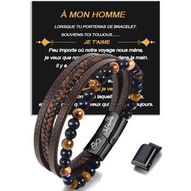 Qupuce Gifts for Men/Dad Gift Leather Bracelet Men's Gift Dad/Husband Christmas/Valentine's Day/Father's Day Gifts, 100% brand