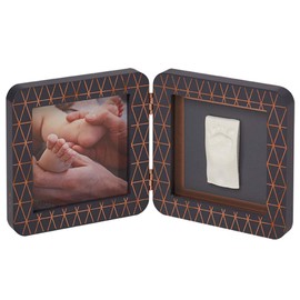 Baby Art My Baby Touch Baby Handprint and Footprint Photo Frame Clay Kit, Customisable Newborn Hand & Feet Print Memorable Keepsake, Baby Hand & Foot Clay Print Photo Frame Keepsake Kit, Dark Grey