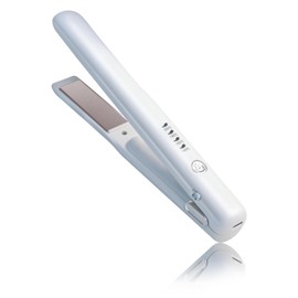 Cordless Hair Straightener, Negative Ion Flat Iron with 4-Level Temperature Control, Anti-Static Hair Iron, White