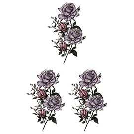 KING HORSE hm1145 Tattoo Sticker Rose [Regular Size, Pack of 3]