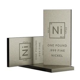 1 Pound Nickel Bar Bullion Paperweight with Element Design | .999 Pure Nickel Bar | Made in USA by Unique Metals