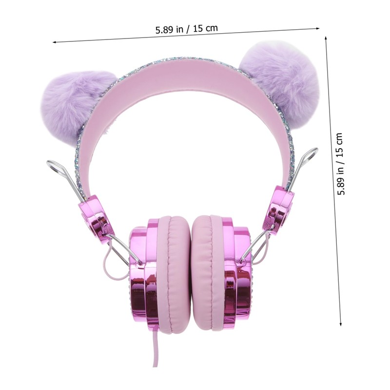 LABRIMP Boy Girl Over Ear Headphone Microphone Furry Cat Ear