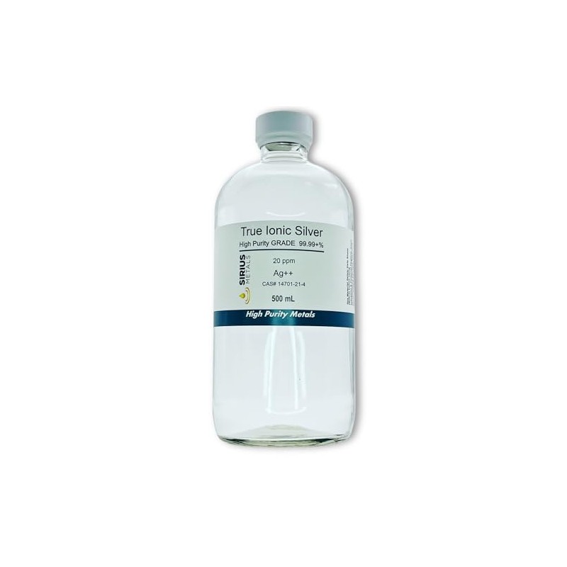 True Free Ionic Silver - 20 ppm: 500mL in Clear