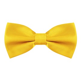 Allegra K Men's Bowtie, Bowtie, Ribbon, Formal, Wedding, School Entrance Ceremony, Adult, Adjustable, Solid Color,, Golden Yellow