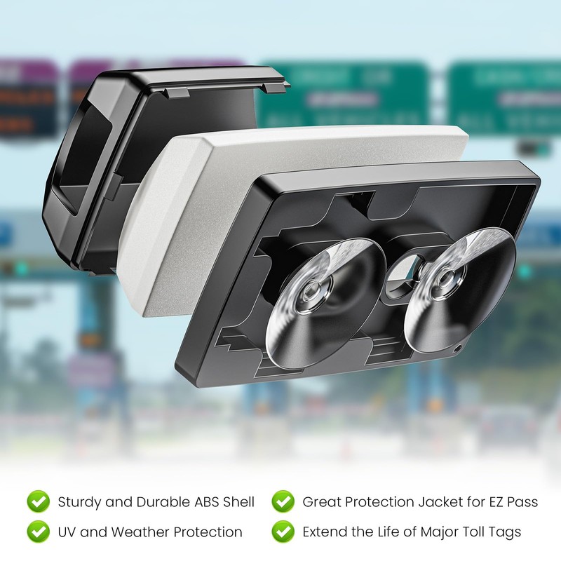 LiftRemote EZ Pass Holder for Windshield with Suction Cups, Toll