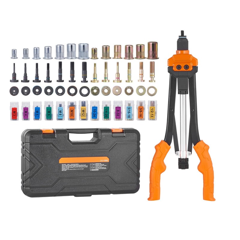 Happybuy 16” Rivet Nut Tool Kit, 13PCS Mandrels, 186PCS Rivet