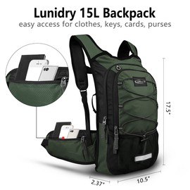 Lunidry Insulated Hydration Pack Backpack with 3L BPA Free Leak-Proof Water Bladder, Keep Liquids Cool for Up to 5 Hours, Daypack for Hiking, Running, Cycling, Hunting, Climbing