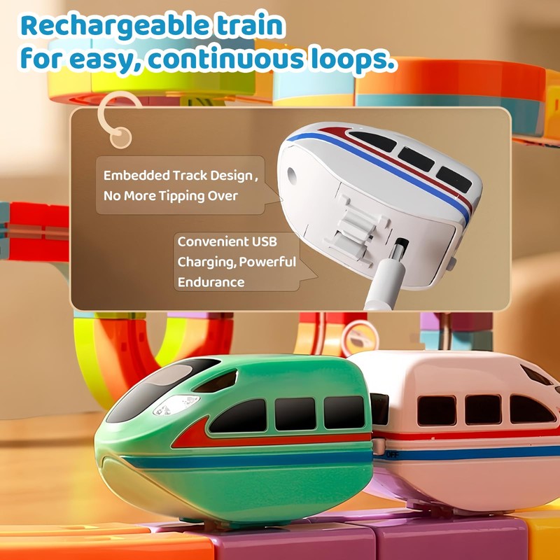 KlickRail Electric Train Set Flexible Race Track for Kids 4
