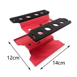 RC Car Work Stand Aluminium Repair Workstation with Rubber Pad - Chassis Protect, Can Rotate Freely Repair Workstation, for 1/8 1/10 Model Vehicle Repair Platform (Red)