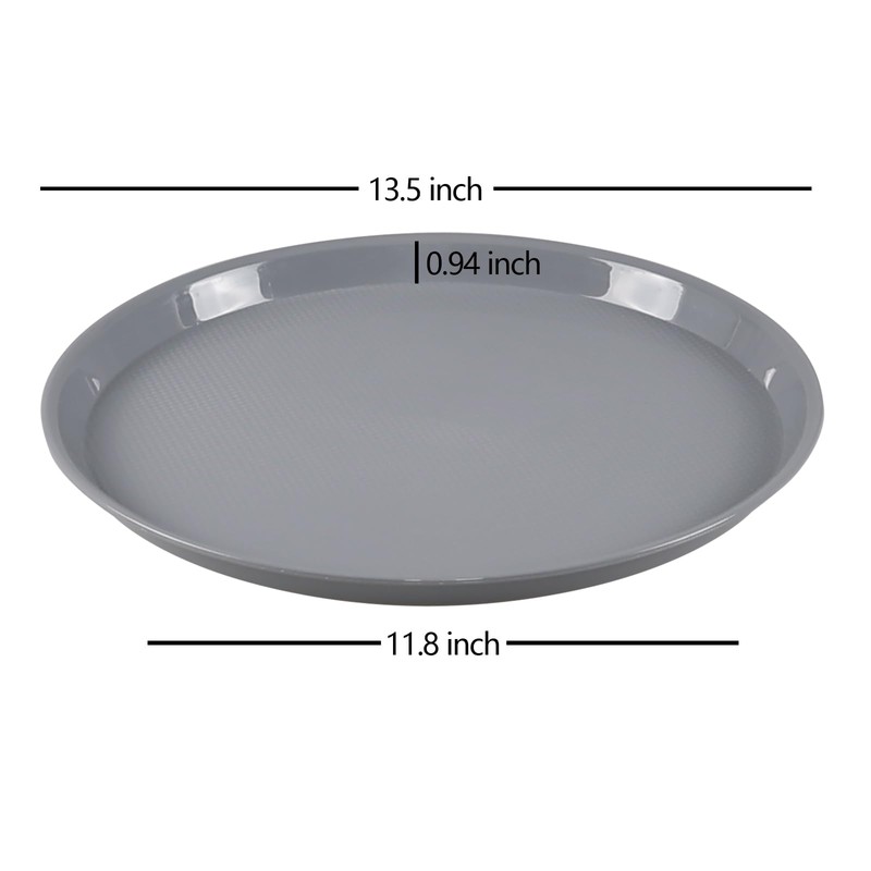 Rinboat 12 Pcs Round Restaurant Serving Trays, Food Meals Server
