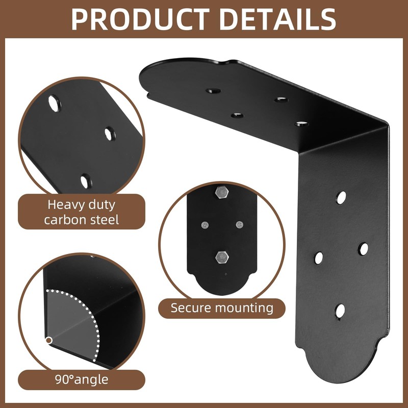 Rasugarlary Heavy Duty Corner Brackets, 6"x6"x3" L Brackets Heavy Duty