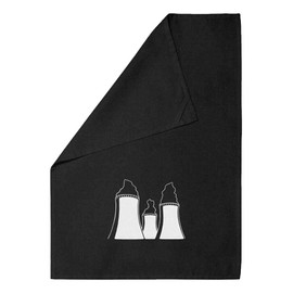 Azeeda 'Cooling Towers' Black Cotton Tea Towel/Dish Cloth (TW00044789)