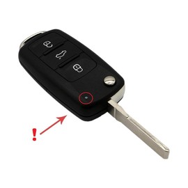 Car Key Folding Key Remote Control Housing Key 3 Button Blank HU66 HAA Signal Top Right Compatible with Volkswagen VW Vehicle Models