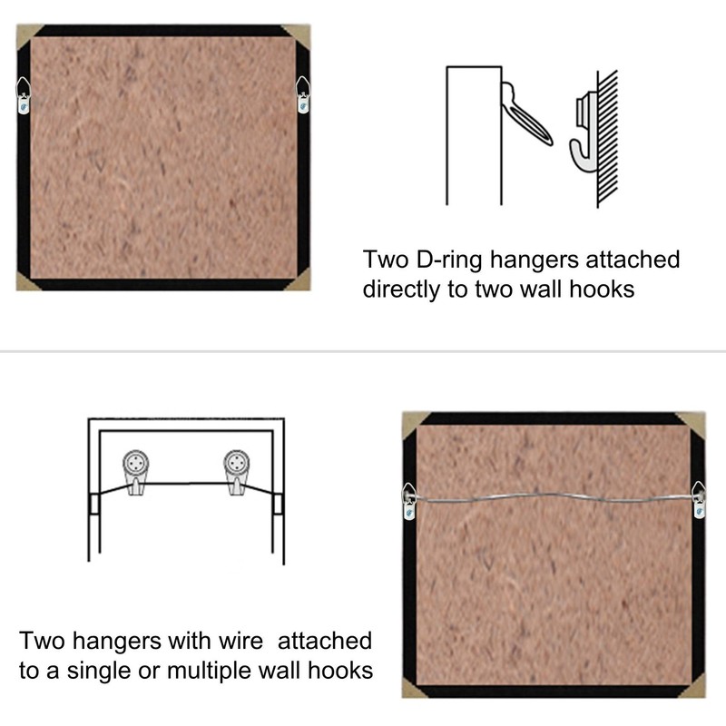 100 Pack Small D-Ring Steel Picture Hangers with Screws Picture