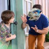 */ Mascarilla Bucal Móvil Dinosaurio Velociraptor Color Azul