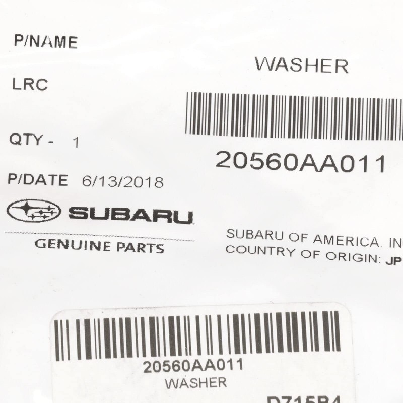 Subaru Genuine 20560AA011 Washer, 1 Pack
