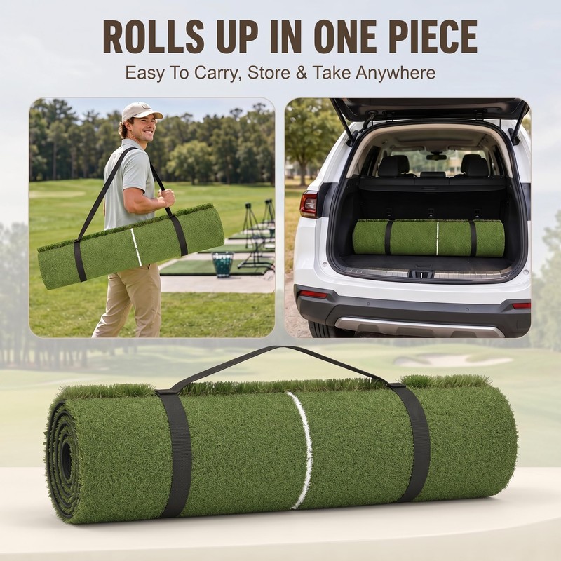 Bribay Golf Mat Dual-Turf, 6x4 ft, High Density, Practice, Two-Way