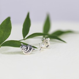 925 Sterling Silver Capybara Sheep Duck Axolotl Earrings - Cute Animal Earrings Jewelry Gifts for Women (Sloth)