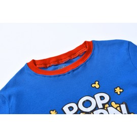 Joyond Boys Pajamas 4T for Toddler Clothes Kids Summer Cotton Sleepwear Short Sleeves 4 Piece Snug-Fit Pjs Set,Hamburger & Chips